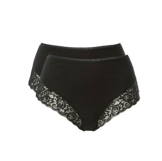 2-Pack Emilia Midi Laced Trosa Svart